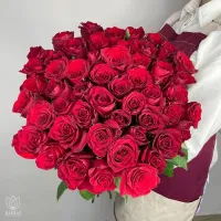 Букет Букет из 51 красной розы под ленту Букет Букет из 51 красной розы под ленту