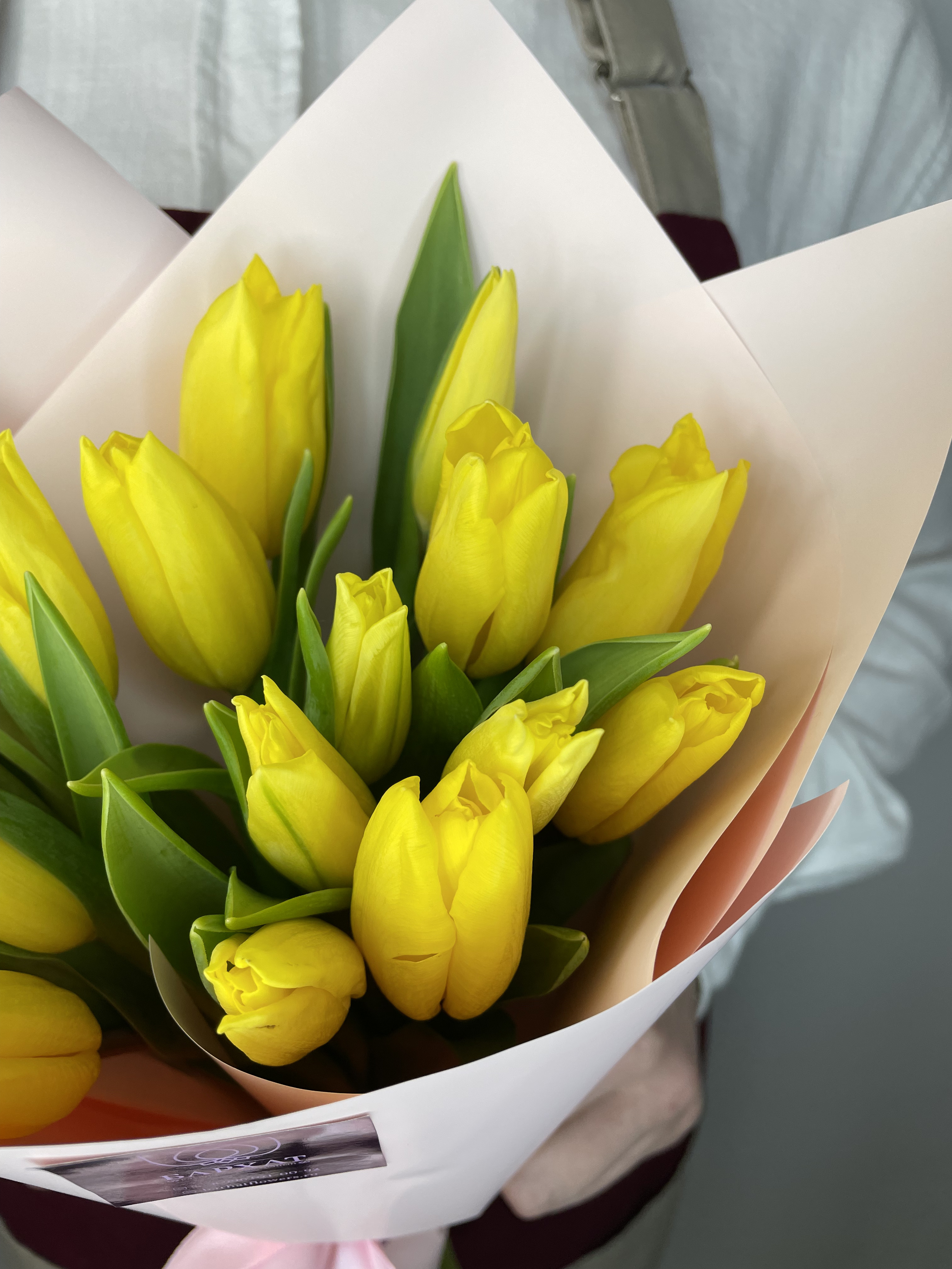 Букет Монобукет из желтых тюльпанов XS