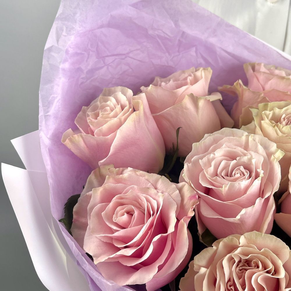 Букет Монобукет из розовых роз №1