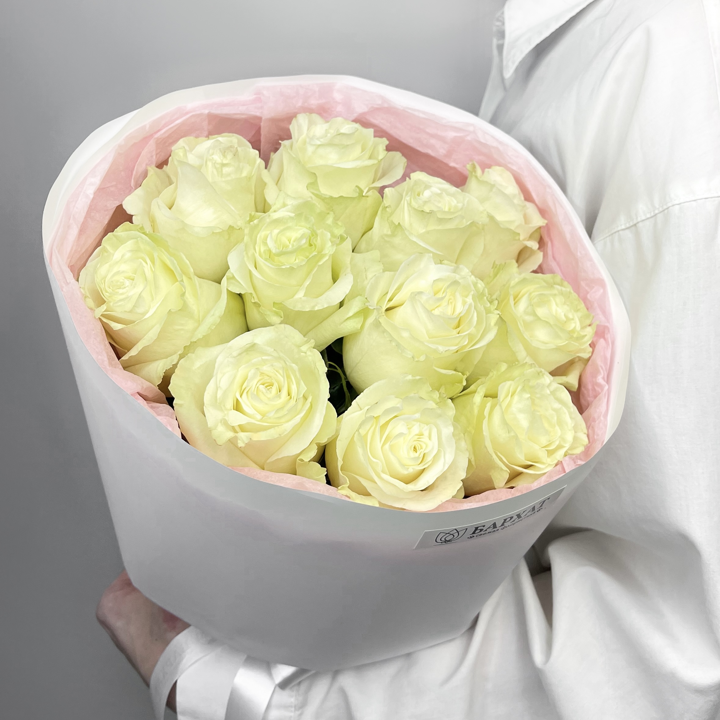 Букет Монобукет из 11 белых роз №3