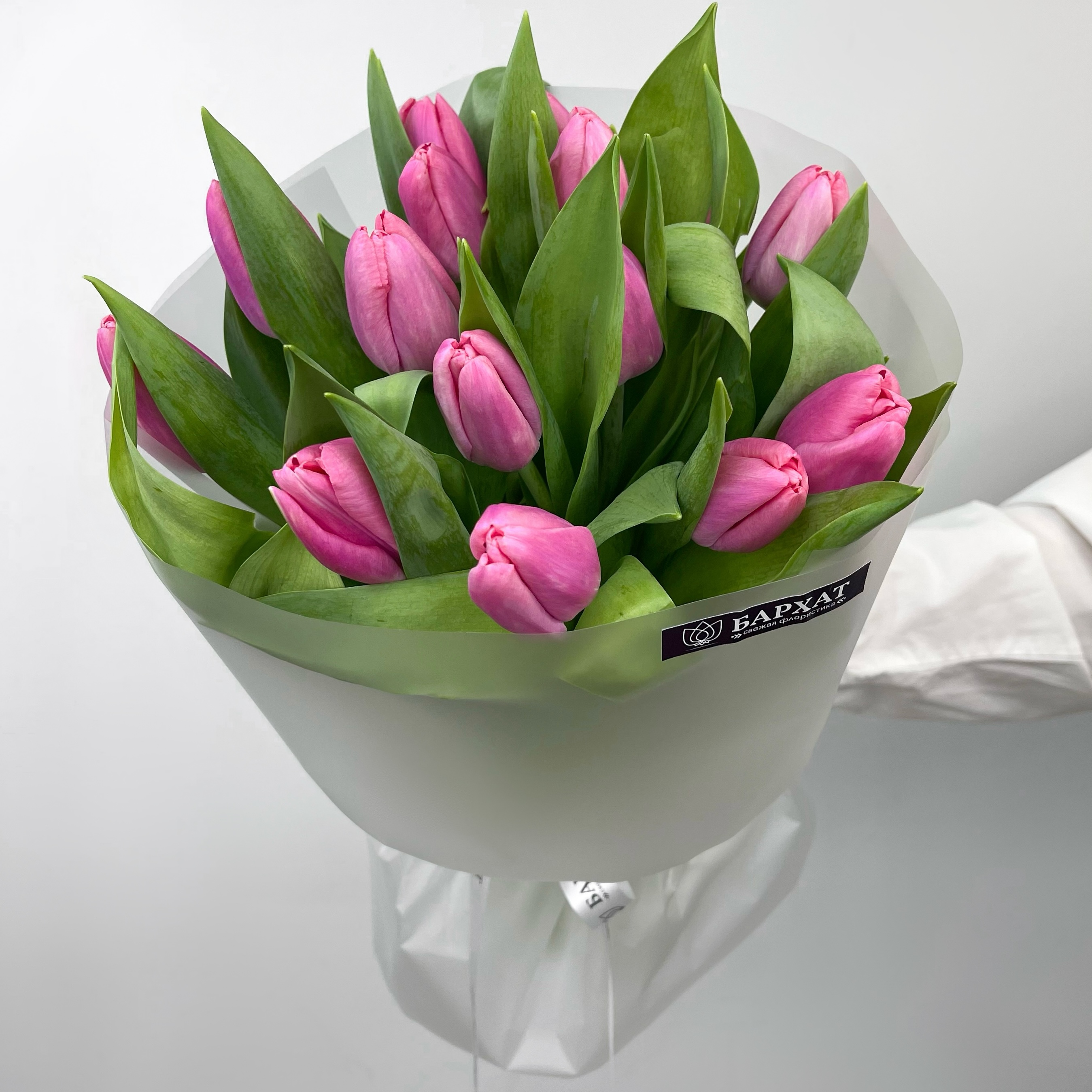 Букет Монобукет из розовых тюльпанов №2