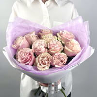 Букет Монобукет из розовых роз №1