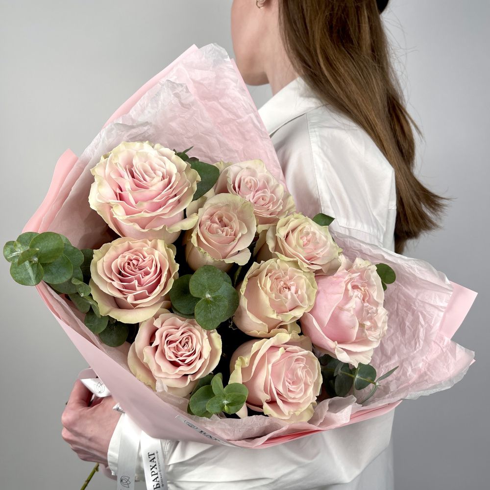 Букет Монобукет из розовых роз №2