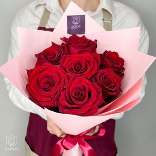 Акция! Монобукет из 7 красных роз №1