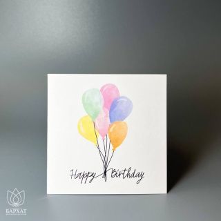 Мини-открытка Happy birthday c шарами