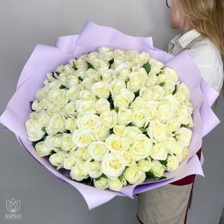 Акция! Букет из 101 белой розы в упаковке