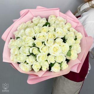 Акция! Букет из 51 белой розы в упаковке