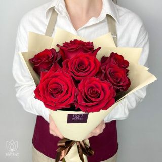 Акция! Монобукет из 7 красных роз №2